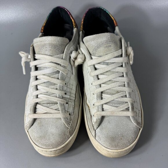 P448 Women's White Johnny Glitter Removable Insole Solid Carved Sneaker, Size 37 - Picture 5 of 16